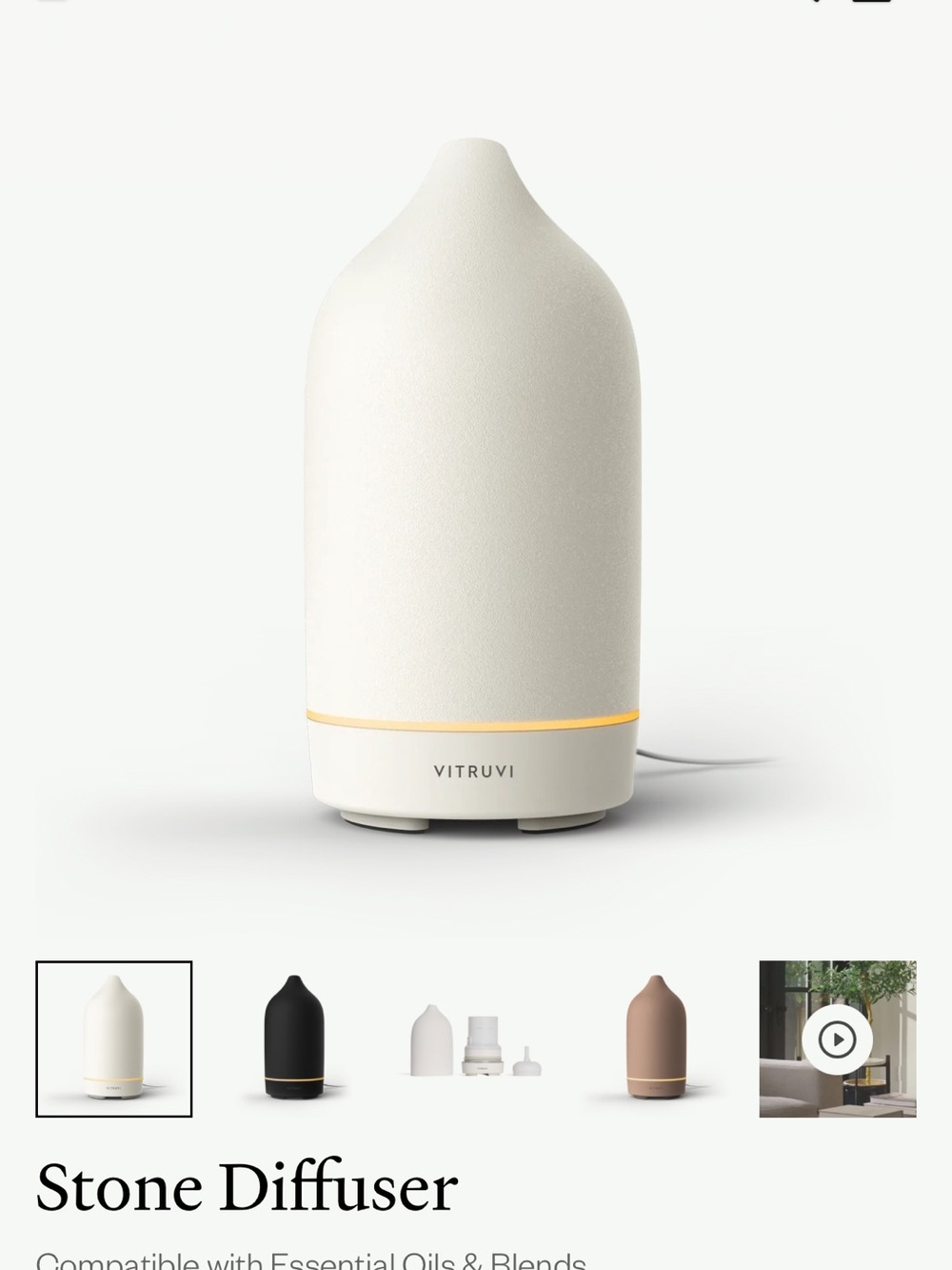 NWT: Vitruvi Stone Diffuser in White (still in box)